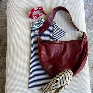 French Striped Navy and White Women’s T-Shirt